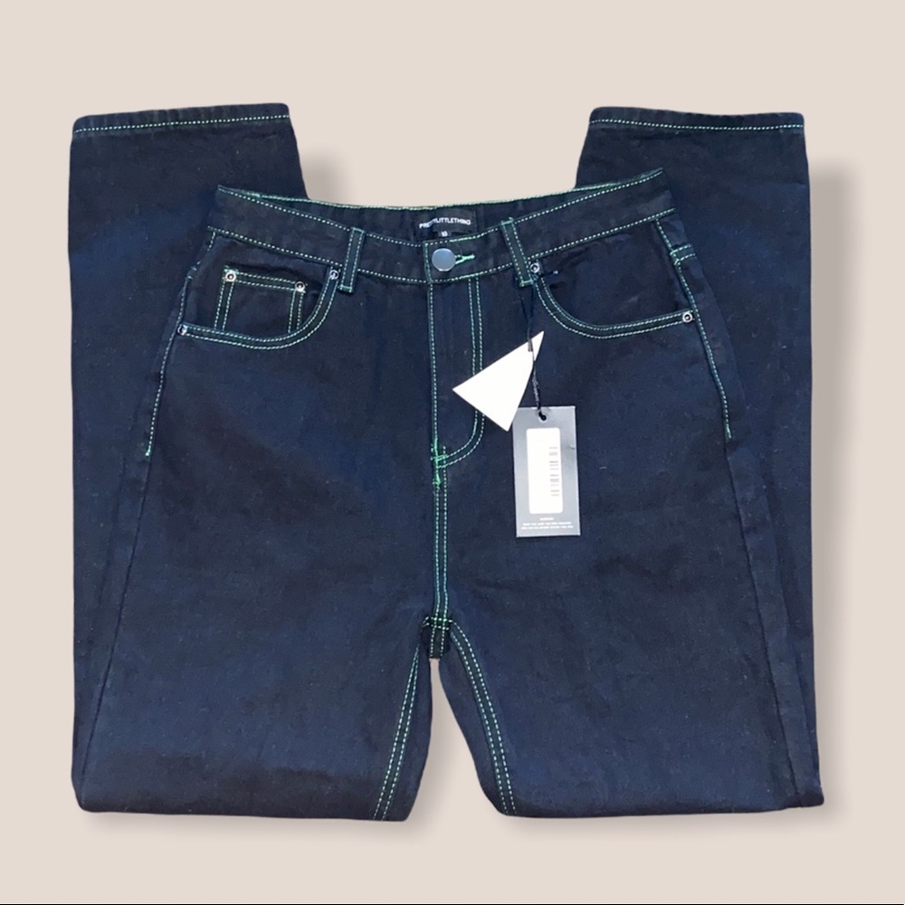 NWT PLT Contrast Stitch Mom Jeans